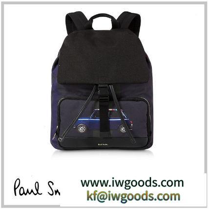PAUL Smith ブランドコピー通販★Navy Blue Mini Print Men's Backpack 通勤通学に！ iwgoods.com:t5ealg-3