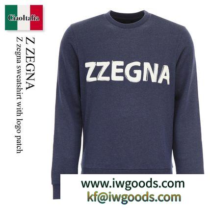 Z Zegna ブランド 偽物 通販　Sweatshirt With Logo Patch iwgoods.com:25ex7n-3