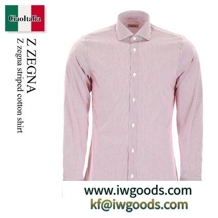 Z Zegna スーパーコピー 代引　Striped Cotton Shirt iwgoods.com:fr609l-3