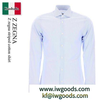 Z Zegna ブランドコピー　Striped Cotton Shirt iwgoods.com:0ec8kp-3