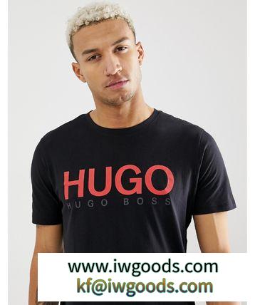 HUGO Tシャツ☆★HUGO Dolive-U3 logo t-shirt in black iwgoods.com:nb4lt5-3