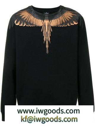 【関税負担】 MARCELO Burlon 偽ブランド Sweatshirt WING ブランドコピー商品s Black iwgoods.com:y82jfw-3