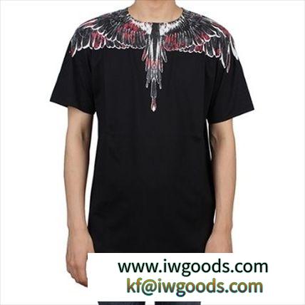 関税込み MARCELO Burlon ブランド コピー フラワーウイング Tシャツ BLACK iwgoods.com:flp7t5-3