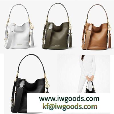 【Michael Kors ブランドコピー商品】Brooke Medium Pebbled Leather Bucket Bag☆ iwgoods.com:o35vm9-3