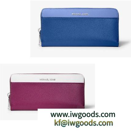 ★MK★Tri-Color Crossgrain Leather Continental Wallet iwgoods.com:0huea2-3