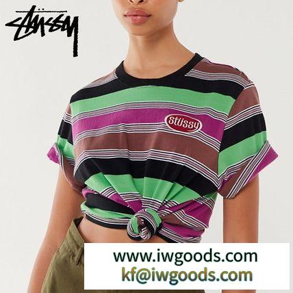 送料込！[STUSSY ブランド コピー]ステューシー コピーブランド/レトロボーダーロゴTシャツ iwgoods.com:ypotkr-3