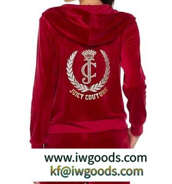☆JUICY COUTURE 偽物 ブランド 販売 お洒落なベロアセットアップ(Beet Red)☆ iwgoods.com:6vu4if-3