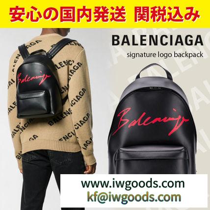関税送料込国内発送★BALENCIAGA 偽ブランド Signature logo backpack iwgoods.com:3nb8x4-3