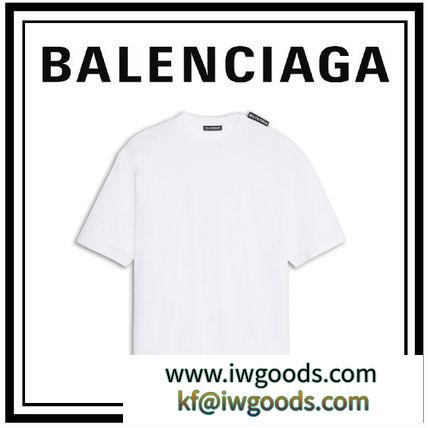 【BALENCIAGA ブランドコピー商品】ロゴ タブ レギュラー Tシャツ iwgoods.com:g5dsjx-3