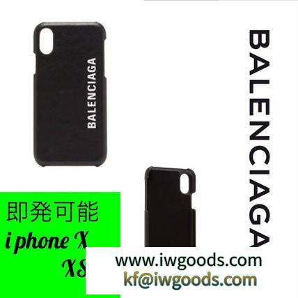 【BALENCIAGA コピー商品 通販】送料関税込 ロゴプリントIPhone X Case　ブラック iwgoods.com:a5g8cm-3