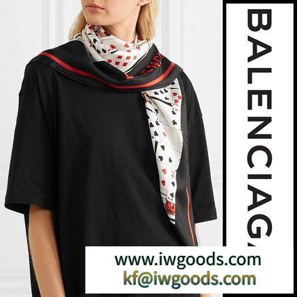 【国内発送】BALENCIAGA ブランドコピー商品 スカーフ Printed silk-twill scarf iwgoods.com:0omlld-3