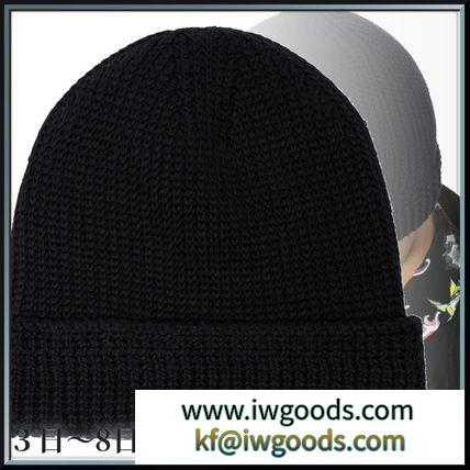 関税込◆ Black cotton knit logo tag beanie iwgoods.com:91bswm-3