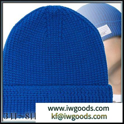 関税込◆ Blue cotton knit logo tag beanie iwgoods.com:sgbp37-3