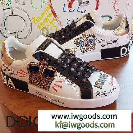 DOLCE&Gabbana 激安コピー ドルガバ 19SS Portofino 王冠パッチ スニーカー iwgoods.com:y3crxo-3