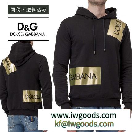 【Dolce&Gabbana スーパーコピー 代引】 LOGO HOODIE ロゴ パーカー テープ iwgoods.com:43yubn-3
