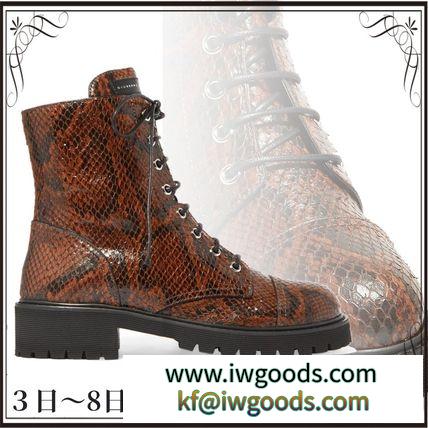 関税込◆Snake-effect leather ankle boots iwgoods.com:j96hig-3