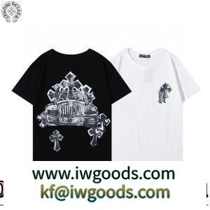 極上の着心地 2022春夏 しわになりにくい 2色可選 クロムハーツブランド 偽物 通販 半袖Tシャツ デザイン性の高い iwgoods.com 5HL1ru-3