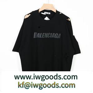 BALENCIAGA22ss ヴィンテージジャージ ダメージ バレンシアガコピー 半袖Tシャツ ユニセックスデザイン iwgoods.com GnqiSD-3