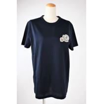 【MONCLER ブランドコピー商品】コットンダブルロゴTシャツ ネイビー XL [RESALE] iwgoods.com:ye66mg-1