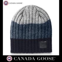 CANADA Goose スーパーコピー ニット帽 メンズ ネイビー カラーブロック...