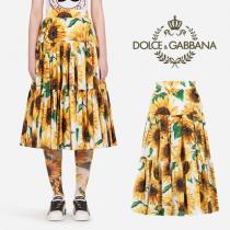 【Dolce&Gabbana ブランド コピー】新作★ロンゲットスカート ポプリン ヒマワリ iwgoods.com:o6ejkm-1