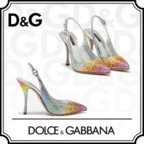 19SS《Dolce&Gabbana ブランド コピー》スリングバックパンプス サテンクリスタル iwgoods.com:iv9gti-1