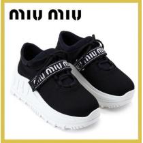 MIUMIU ブランドコピー商品★厚底 logo sneakers black【謝恩品EMS関税無】 iwgoods.com:bjcm9m-1