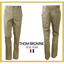 THOM BROWNE 偽物 ブランド 販売★cotton pants beige【...