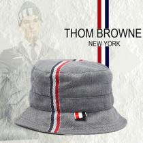 New◆THOM BROWNE ブランドコピー商品◆トリコロール ツイル バケットハット Grey iwgoods.com:3lze8r-1
