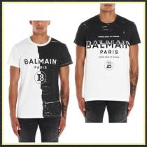 関送込/国内発【BALMAIN ブランド コピー】ロゴ Tシャツ iwgoods.com:cb7zpp-1