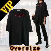VALENTINO スーパーコピー 代引   VLTN  Logo ロゴ  Cotton  オーバーサイズ T-shirt iwgoods.com:b45an4-1
