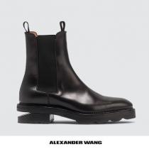 [Alexander WANG 偽物 ブランド 販売] Andy Boots ヒールロゴ レザー ブーツ iwgoods.com:6jbl29-1