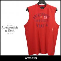 【国内発】 Abercrombie&Fitch ブランド 偽物 通販 ロゴプリントノースリーブTシャツ iwgoods.com:n7oli3-1