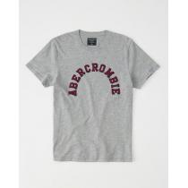 即発可!Abercrombieアバクロ アップリケロゴTシャツ/Grey iwgoods.com:v1kxj2-1