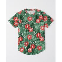 即発可!Abercrombieアバクロ プリントTシャツ/Green Floral iwgoods.com:66on8x-1