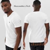 Abercrombie & Fitch コピー品*VネックロゴTシャツ/Wh...