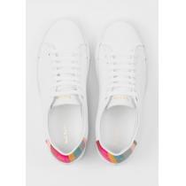 Paul Smith コピー商品 通販★White ブランドコピー Leather 'Basso'Trainers With 'Swirl' Trims iwgoods.com:zb8jr0-1