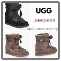 日本未発売！【UGG 偽物 ブランド 販売】アグ CLASSIC FEMME LACE-UPショート ブーツ iwgoods.com:aluv9q-1
