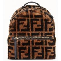 FENDI 激安スーパーコピー SMALL BACKPACK IN BROWN SHEEPSKIN iwgoods.com:pfy6do-1