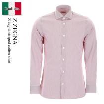 Z Zegna スーパーコピー 代引　Striped Cotton Shirt iwgoods.com:fr609l-1