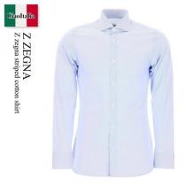 Z Zegna ブランドコピー　Striped Cotton Shirt iwgoods.com:0ec8kp