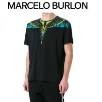 Marcelo Burlon 激安スーパーコピー ★  VALENTIN PRINT 半袖 Tシャツ BLACK iwgoods.com:i0fjow-1