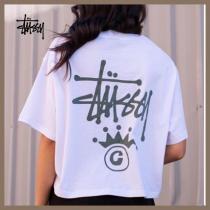 [STUSSY 激安スーパーコピー]♥Front & Backロゴ・クロップTシャツ iwgoods.com:x3c67g-1