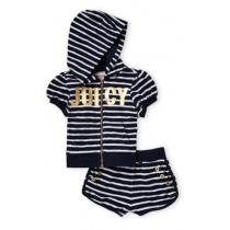 Two-Piece Striped Terry Hoodie & Short...