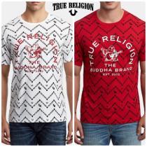TRUE RELIGION モノグラム ロゴ 半袖Tシャツ メンズ XS〜2XL i...