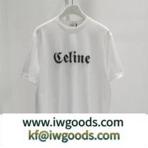 夏仕様の半袖 CELINE セリーヌロゴ Tシャツ スーパーコピー 男女兼用 丸首ネックデザイン 幅広い着こなし iwgoods.com 1L9fea-1