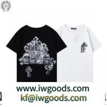 極上の着心地 2022春夏 しわになりにくい 2色可選 クロムハーツブランド 偽物 通販 半袖Tシャツ デザイン性の高い iwgoods.com 5HL1ru-1