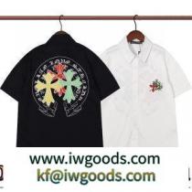 おしゃれに絶大な人気の しわになりにくい 2022春夏 半袖シャツ クロムハーツ偽物ブランド 2色可選 通気性に優れた iwgoods.com GfS9Hn-1