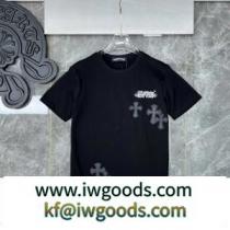 海外で絶大な人気 CHROME HEARTS×Off-White 大胆にプリントされたロゴ クロムハーツ半袖Tシャツコピー iwgoods.com eS5P5b-1