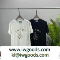 2022春夏 カラーラインナップ 最安値に挑戦 プラダスーパーコピー 2色可選 ラックスした雰囲気 半袖Tシャツ iwgoods.com 4HLHfy-1